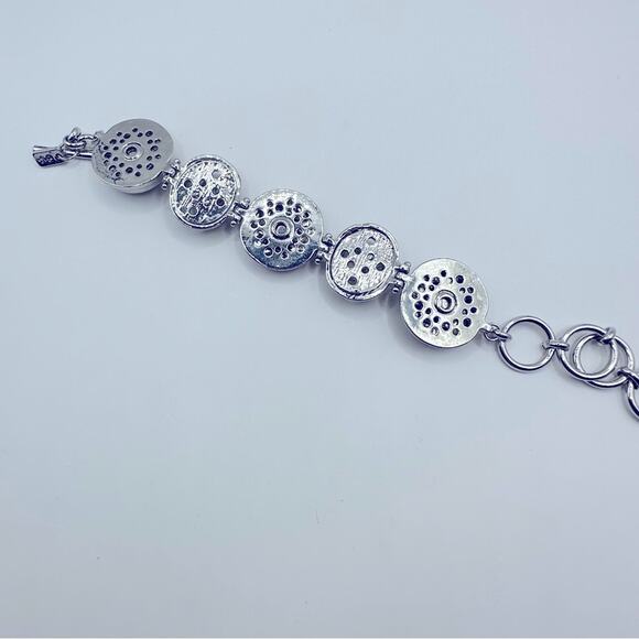 GS Signed Silver Bracelet Nautical Coastal Anchor Dog Paw Round Circles Starfish - Picture 7 of 9